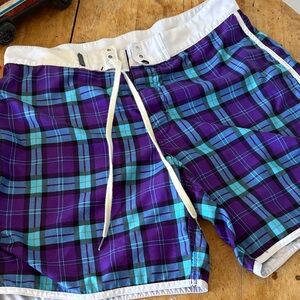 Insight Purple and Blue Plaid Shorts